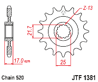 Звездочка ведущая JTF1381.15 зубьев