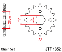 Звездочка ведущая JTF1352.12 зубьев