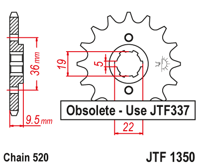 Звездочка ведущая JTF1350.13 зубьев