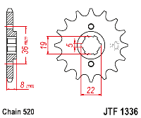 Звездочка ведущая JTF1336.12 зубьев