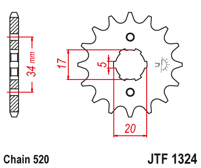 Звездочка ведущая JTF1324.11 зубьев