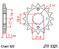 Звездочка ведущая JTF1321.12 зубьев