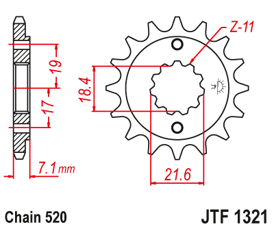 Звездочка ведущая JTF1321.12 зубьев