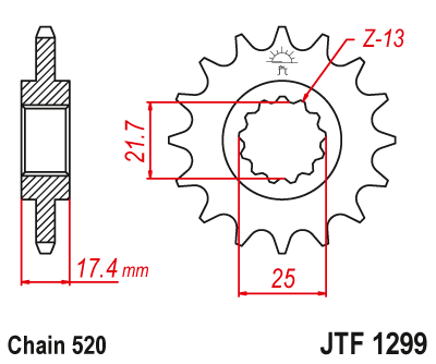 Звездочка ведущая JTF1299.14 зубьев
