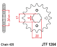 Звездочка ведущая JTF1264.14 зубьев