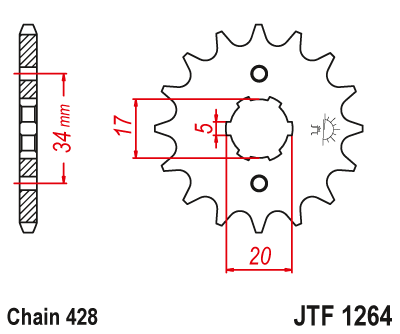 Звездочка ведущая JTF1264.14 зубьев - фото 1 - id-p88880831