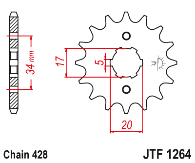 Звездочка ведущая JTF1264.14 зубьев