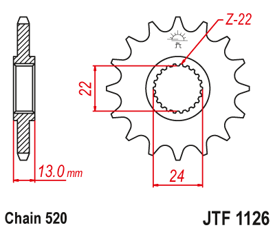 Звездочка ведущая JTF1126.16 зубьев