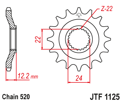 Звездочка ведущая JTF1125.15 зубьев