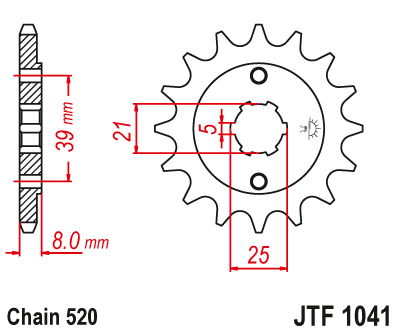 Звездочка ведущая JTF1041.14 зубьев