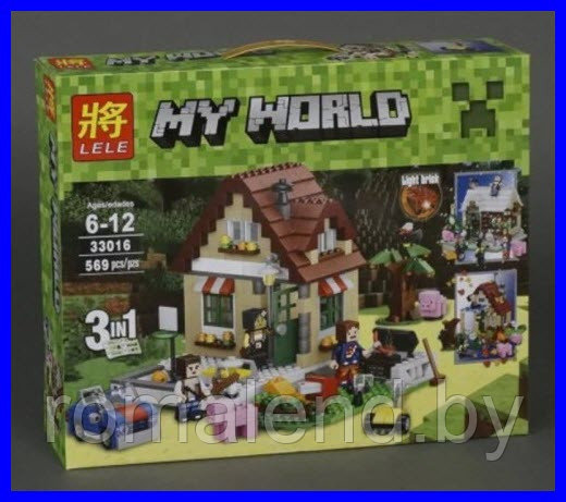 Конструктор My world Лего Майнкрафт светящийся Времена года 3 в 1 - фото 1 - id-p89051542