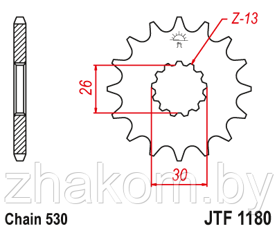 Звездочка ведущая JTF1180.18 зубьев