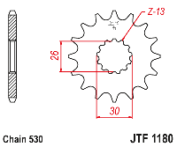 Звездочка ведущая JTF1180.19RB зубьев с демпфером