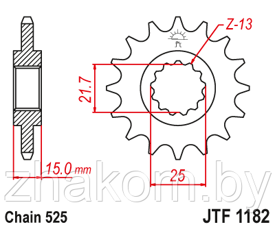 Звездочка ведущая JTF1182.14 зубьев