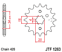 Звездочка ведущая JTF1263.15 зубьев