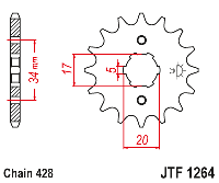 Звездочка ведущая JTF1264.16 зубьев