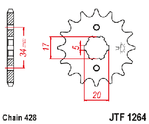 Звездочка ведущая JTF1264.17 зубьев