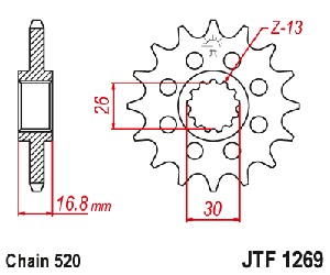 Звездочка ведущая JTF1269.16 зубьев