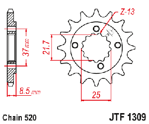 Звездочка ведущая JTF1309.14 зубьев