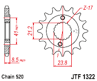 Звездочка ведущая JTF1322.15 зубьев