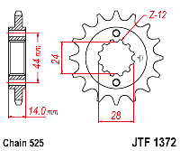 Звездочка ведущая JTF1372.17RB зубьев с демпфером