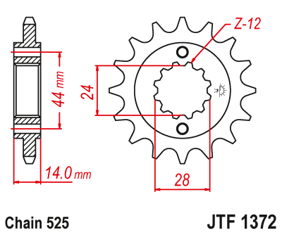 Звездочка ведущая JTF1372.17RB зубьев с демпфером - фото 1 - id-p88880892