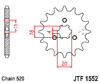 Звездочка ведущая JTF1552.11 зубьев