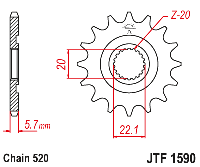 Звездочка ведущая JTF1590.13SC зубьев