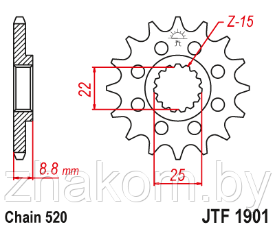 Звездочка ведущая JTF1901.14SC зубьев