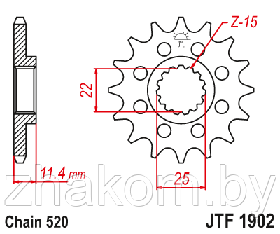Звездочка ведущая JTF1902.17 зубьев