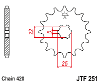 Звездочка ведущая JTF251.16 зубьев