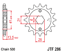 Звездочка ведущая JTF286.15 зубьев