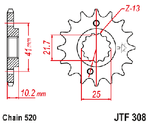 Звездочка ведущая JTF308.15RB зубьев с демпфером