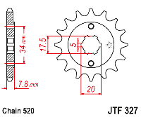 Звездочка ведущая JTF327.14 зубьев