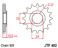Звездочка ведущая JTF402.16 зубьев