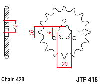 Звездочка ведущая JTF418.15 зубьев