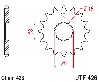 Звездочка ведущая JTF426.14 зубьев