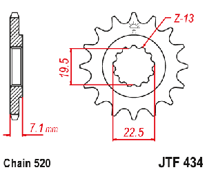 Звездочка ведущая JTF434.15 зубьев