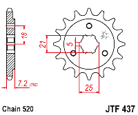 Звездочка ведущая JTF437.16 зубьев