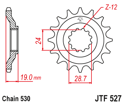 Звездочка ведущая JTF527.17 зубьев