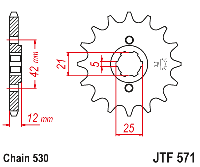 Звездочка ведущая JTF571.16 зубьев