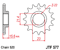 Звездочка ведущая JTF577.15RB зубьев с демпфером