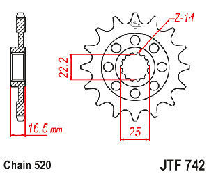 Звездочка ведущая JTF742.15 зубьев
