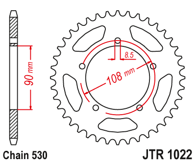 Звездочка ведомая JTR1022.40 зубьев