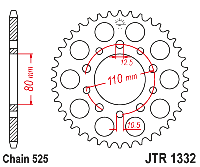 Звездочка ведомая JTR1332.40 зубьев