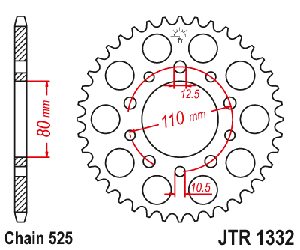 Звездочка ведомая JTR1332.40 зубьев