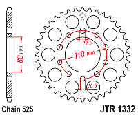 Звездочка ведомая JTR1332.45 зубьев
