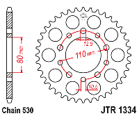 Звездочка ведомая JTR1334.42 зубьев