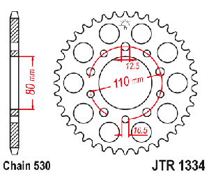 Звездочка ведомая JTR1334.43 зубьев