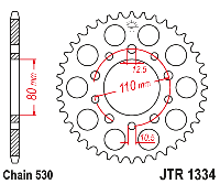 Звездочка ведомая JTR1334.44 зубьев